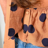 TOP HALTER POLKA DOTS CAMEL
