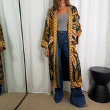 KIMONO VERDE ESTAMPADO MOSTARDA