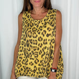 TOP LINHO AMARELO ANIMAL PRINT