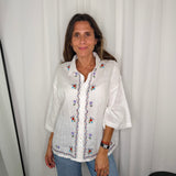 TÚNICA BRANCA COM BORDADOS