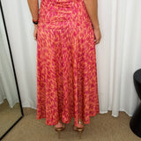 VESTIDO EM MALHA SEDA ROSA E CORAL