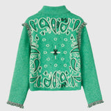 CASACO MALHA BANDANAS VERDE