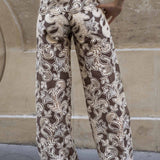 CONJUNTO BLUSA E CALÇAS CAMEL BORDADOS
