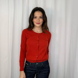 CARDIGAN 100% CASHMERE VERMELHO