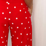 CALÇAS POLKA DOT VERMELHAS