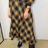 VESTIDO ESCOCÊS TELHA