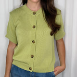 CARDIGAN ALGODÃO VERDE PISTÁCHIO