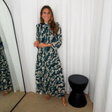 VESTIDO FOLHOS AZUL