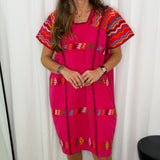 KAFTAN FUCSIA COM BORDADOS