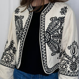 KIMONO CRU COM BORDADOS