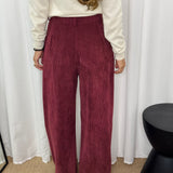 CALÇAS BOMBAZINE BORDEAUX