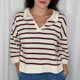 CAMISOLA POLO RISCAS BORDEAUX
