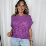 COLETE CROCHET ROXO