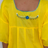KAFTAN AMARELO COM BORDADOS