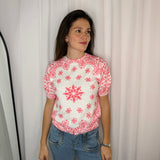 T-SHIRT MALHA BANDANAS CORAL