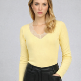 CAMISOLA ALGODÃO COM RENDA AMARELO