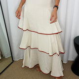 VESTIDO CRU FOLHOS DEBRUM TELHA