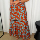 VESTIDO TELHA FOLHAS