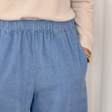 CALÇAS BAGGY BOMBAZINE AZUL CLARO