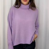 CAMISOLA MALHA GOLA ALTA LILÁS