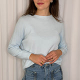 CAMISOLA MALHA DECOTE REDONDO AZUL CLARO