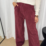 CALÇAS BOMBAZINE BORDEAUX