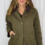 CASACO CAQUI GOLA EM BOMBAZINE