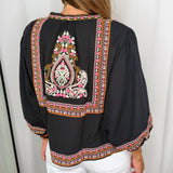KIMONO PRETO BORDADOS