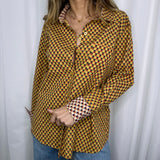 CAMISA MOSTARDA ESTAMPADA