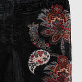 BF - CALÇAS VELUDO PRETAS ESTAMPADO