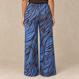 CALÇAS WIDE LEG ZEBRA AZULÃO