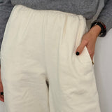 CALÇAS BAGGY BOMBAZINE CRU