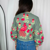 BOLERO VERDE COM BORDADOS