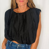 TOP ABALONADO COM OMBREIRAS PRETO