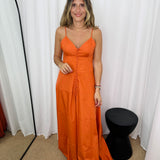 VESTIDO BOTÕES LARANJA