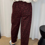 CALÇAS BAGGY ANIMAL PRINT BORDEAUX