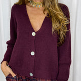 CARDIGAN MALHA CANELADO BORDEAUX