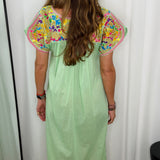 KAFTAN VERDE COM BORDADOS