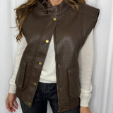 COLETE BIKER CASTANHO