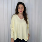 CAMISOLA DECOTE CANELADO AMARELO