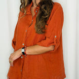 CAMISA LINHO TELHA