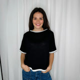 T-SHIRT MALHA ALGODÃO PRETA