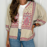 KIMONO BEGE BORDADOS