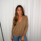 CARDIGAN MALHA CAMEL