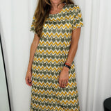 VESTIDO CAQUI ESTAMPADO