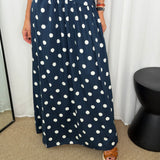 VESTIDO POLKA DOTS AZUL MARINHO