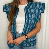 COLETE ESTAMPADO AZUL