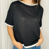 T-SHIRT MALHA ALGODÃO PRETA