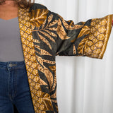 KIMONO VERDE ESTAMPADO MOSTARDA