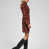 BF - VESTIDO MANCHADO TELHA E PRETO